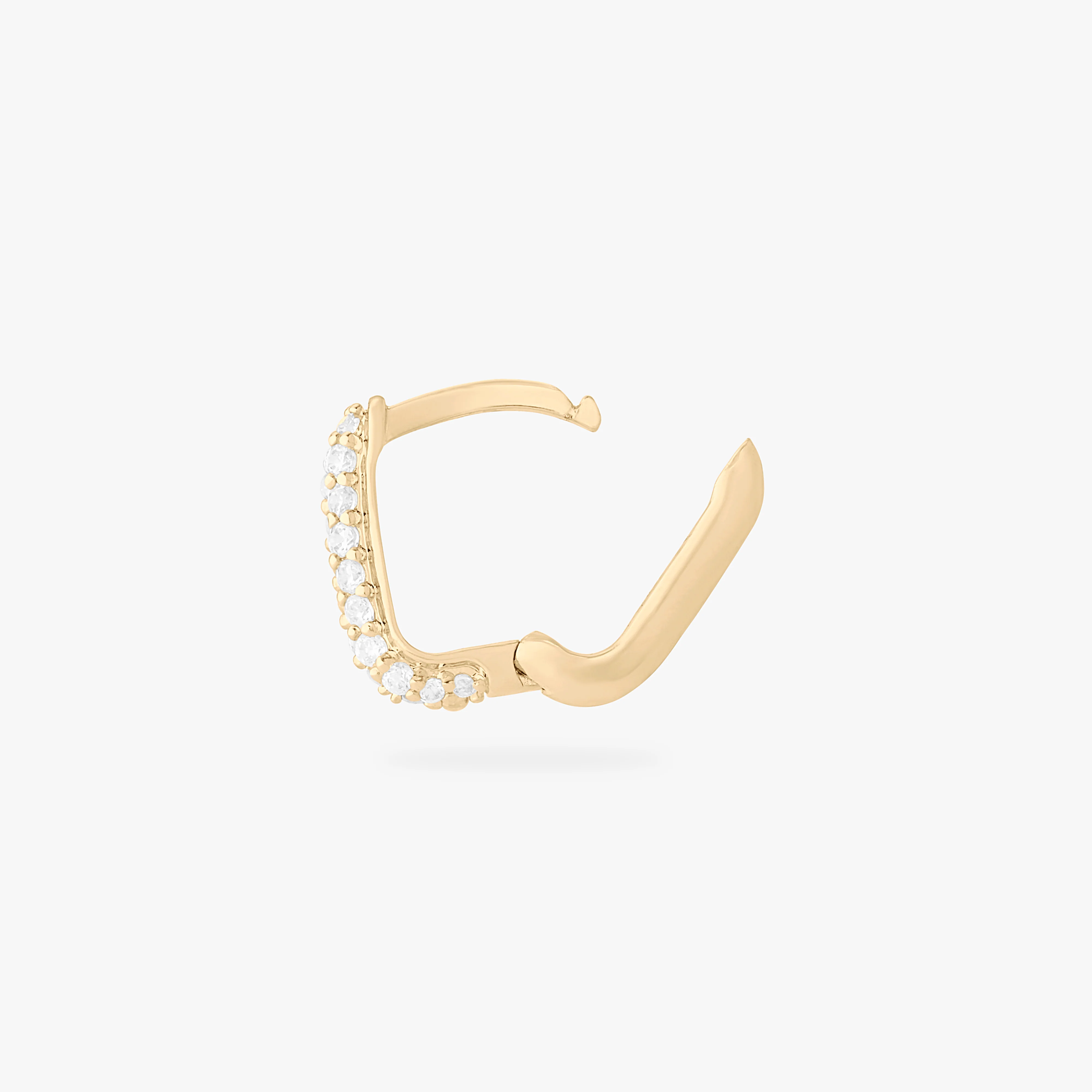 Square Pave Huggie