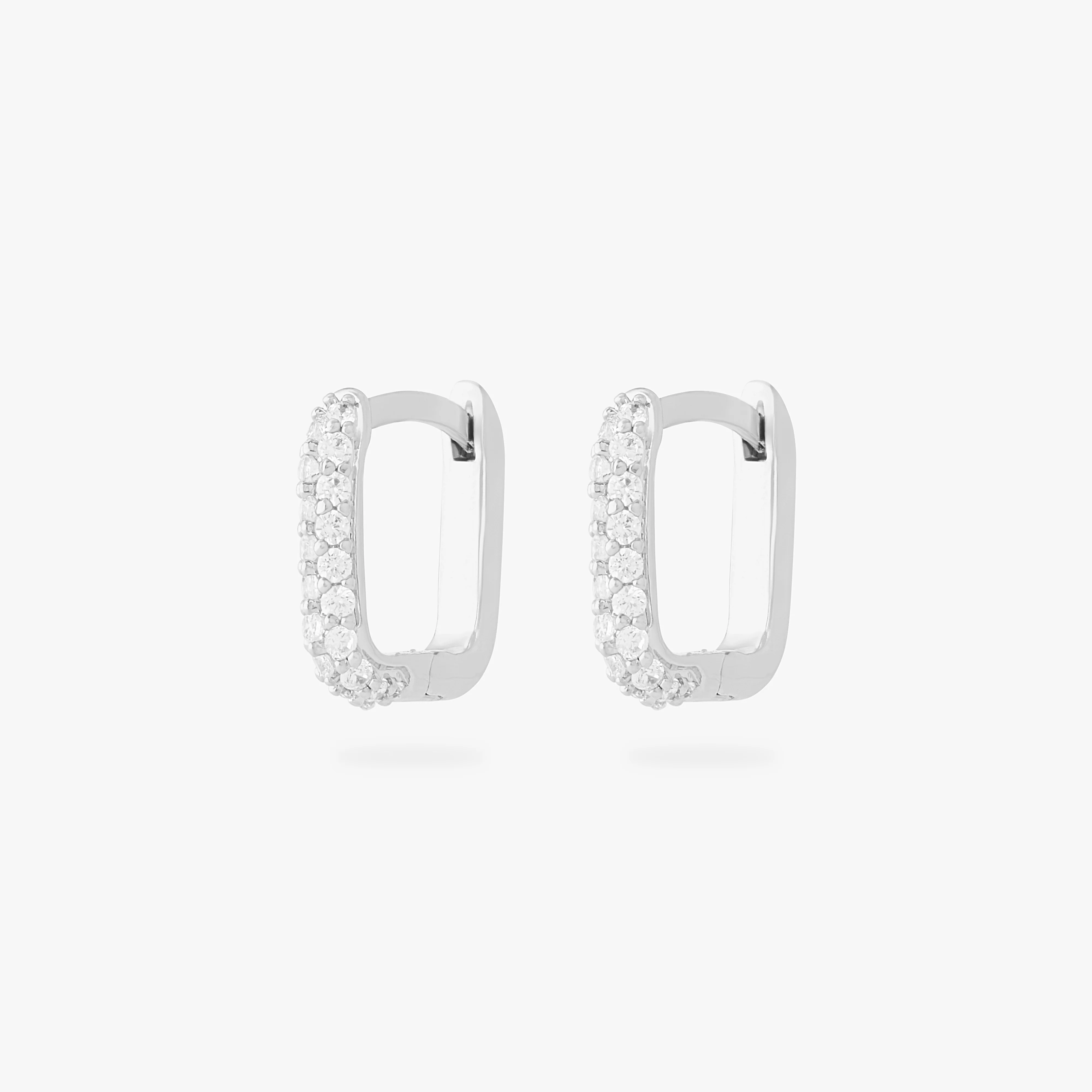 Square Pave Huggie