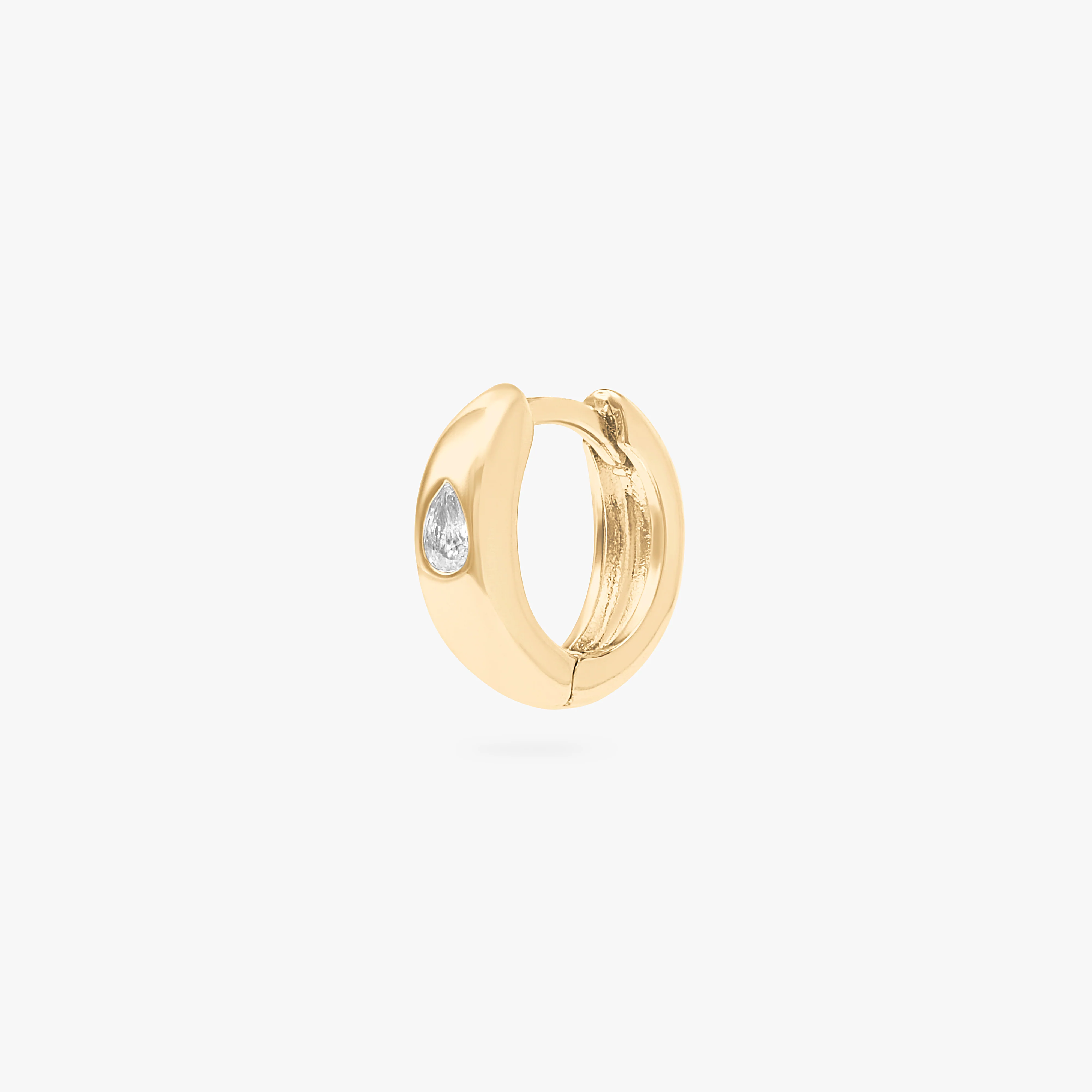 150-chunky-pear-cz-huggie-1.webp Chunky Pear CZ Huggie