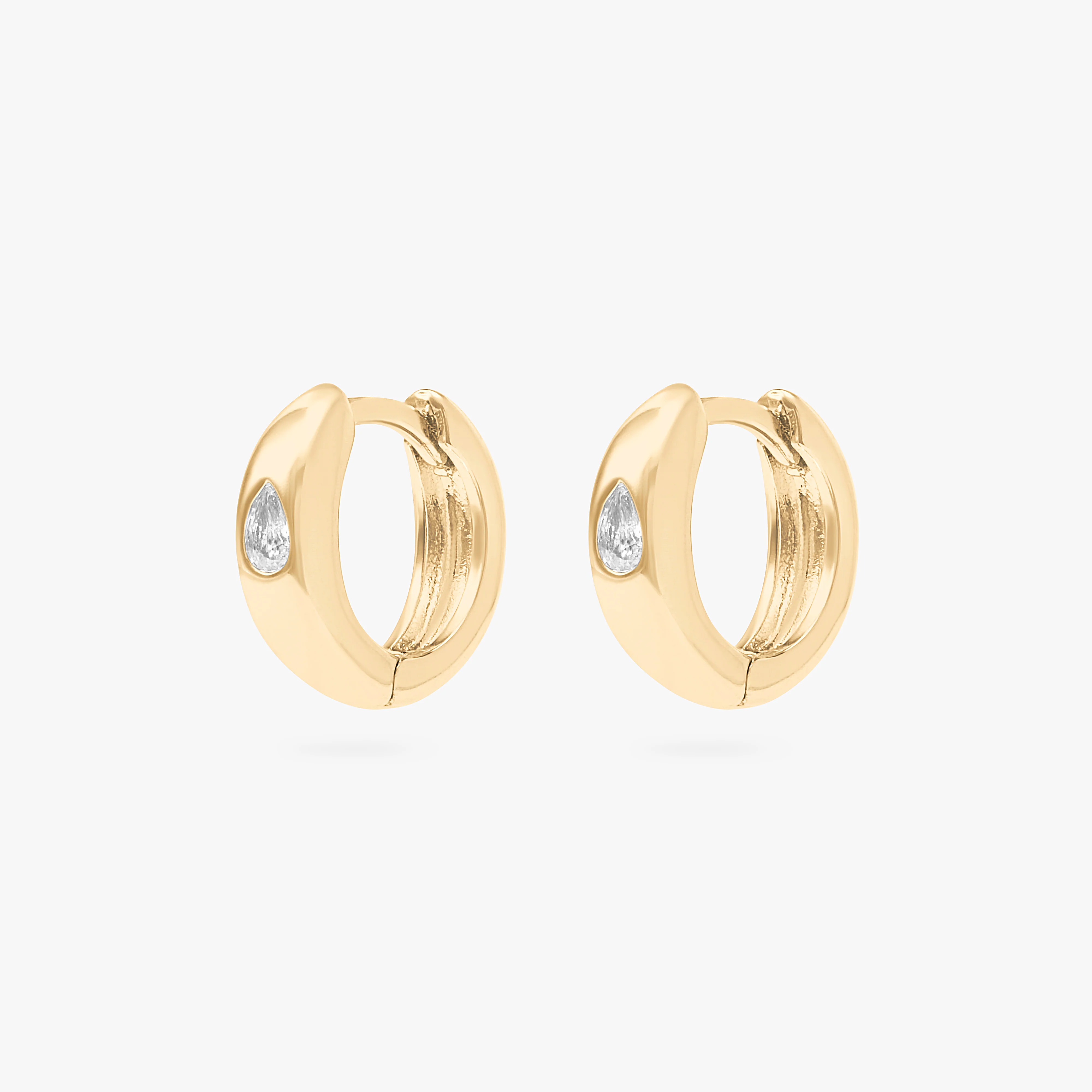 150-chunky-pear-cz-huggie-4.webp Chunky Pear CZ Huggie