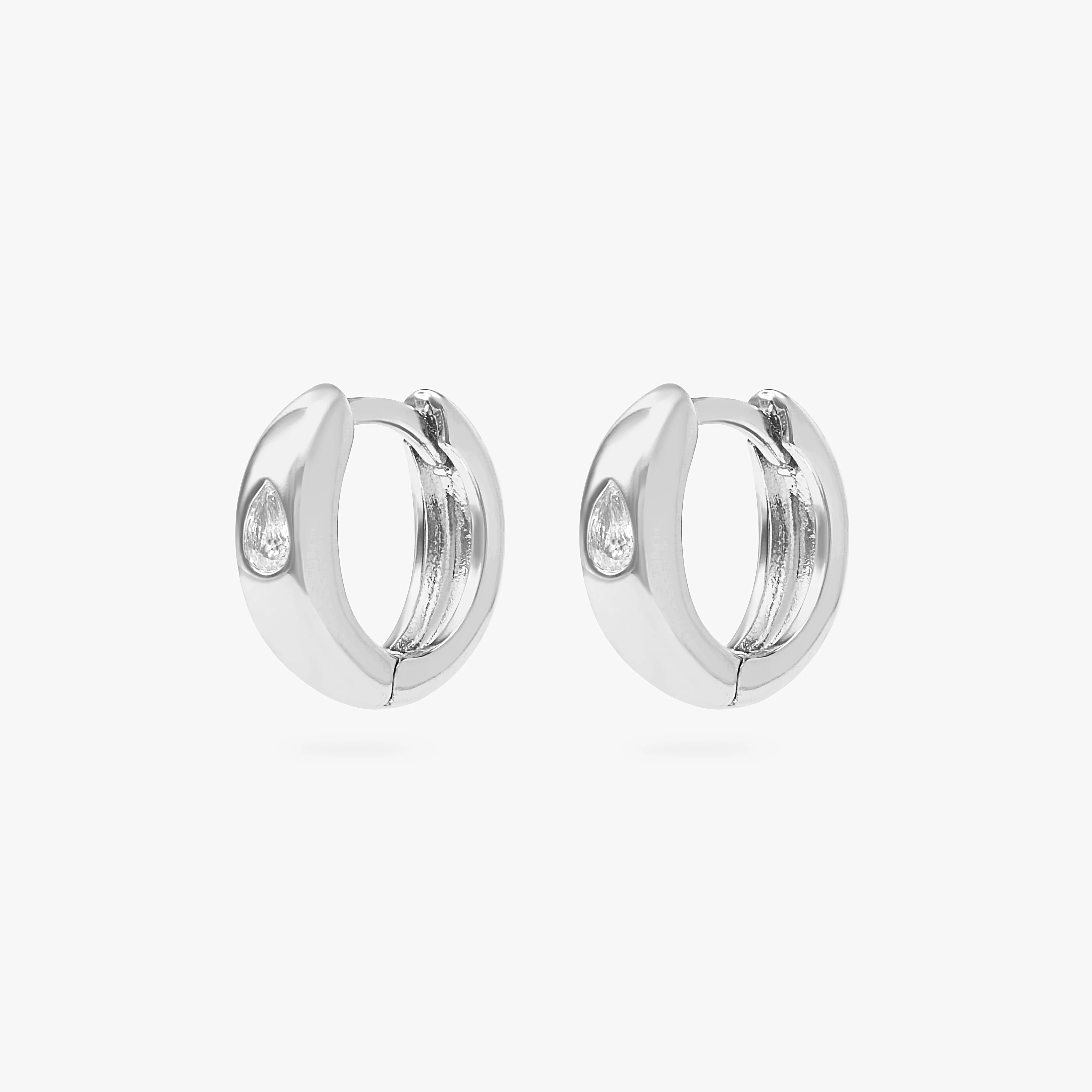 150-chunky-pear-cz-huggie-8.webp Chunky Pear CZ Huggie