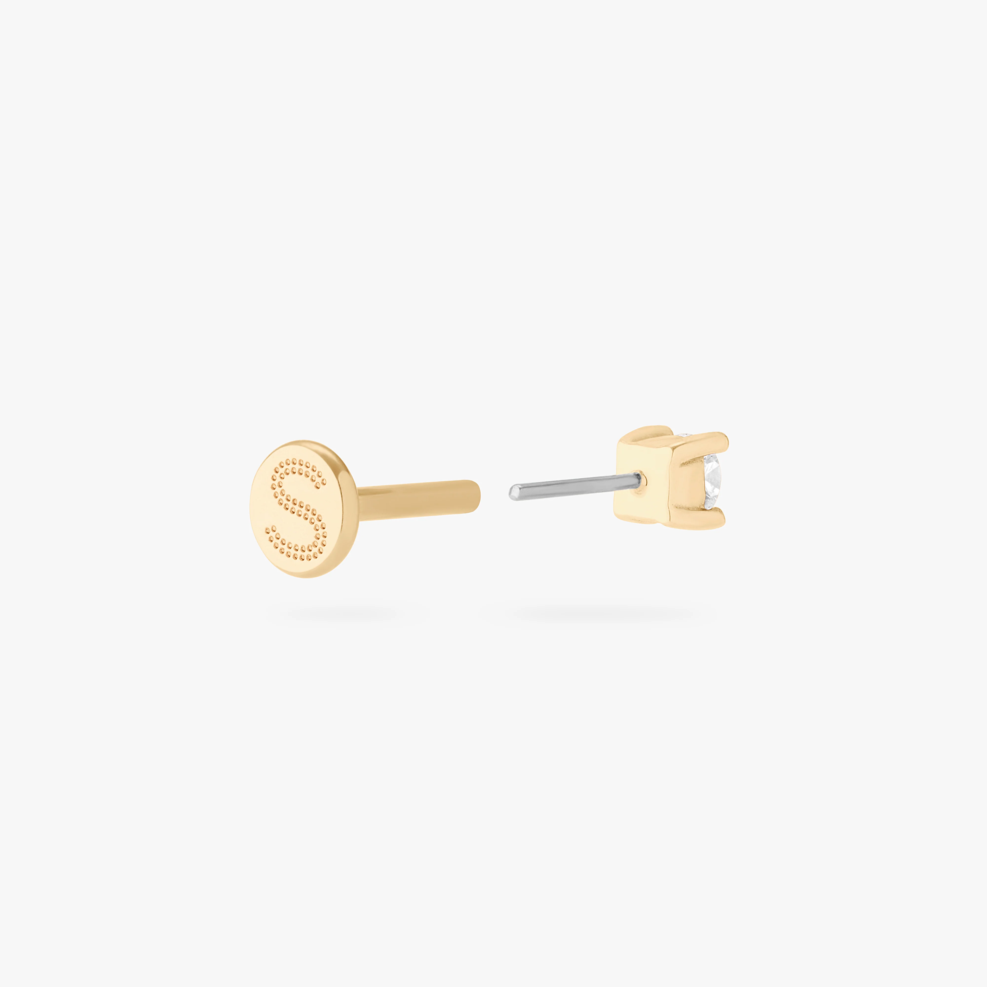 14K Mini CZ Flatback Stud