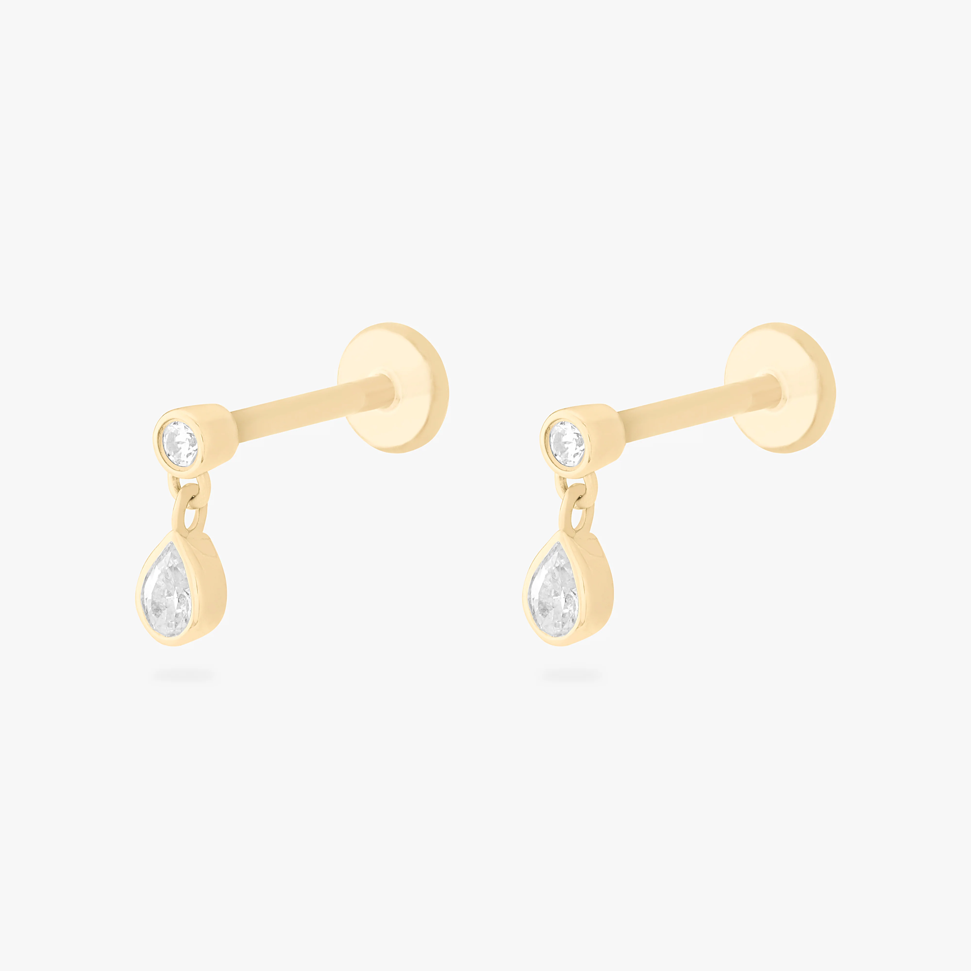 340-14k-cz-bezel-pear-dangle-flatback-stud-6.webp 14K CZ Bezel Pear Dangle Flatback Stud