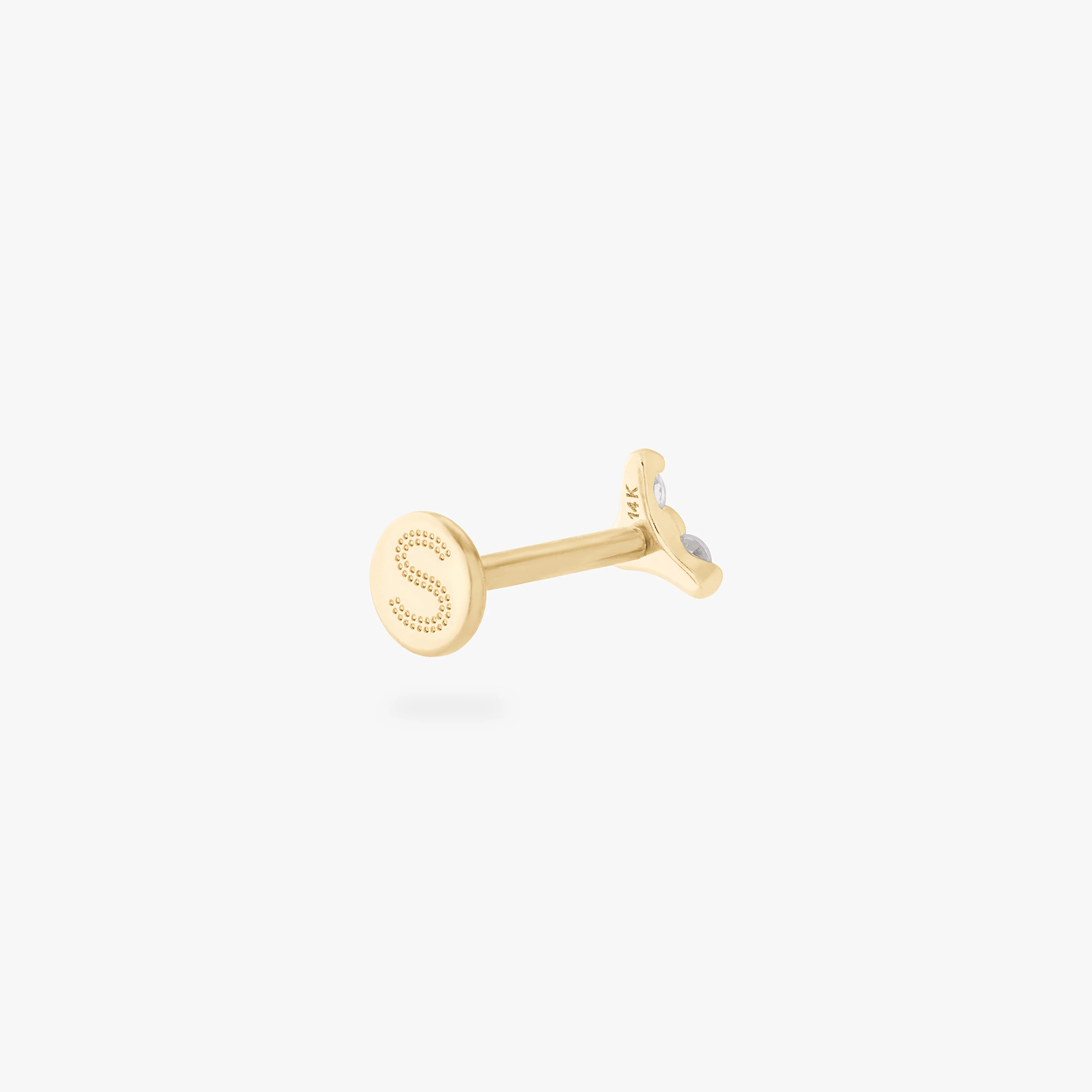 14K CZ Trinity Clear Flatback
