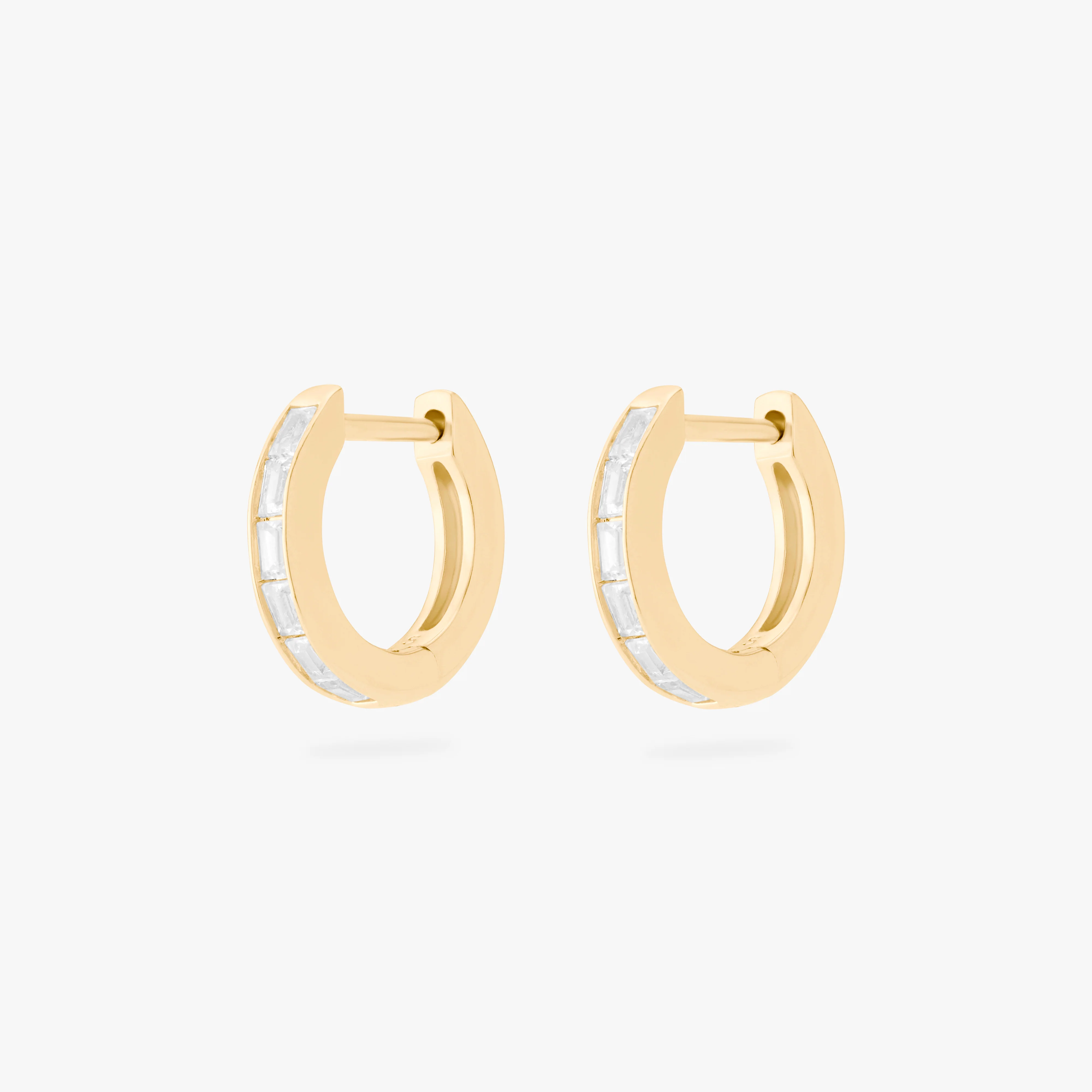 Mini Bezel Baguette Huggie