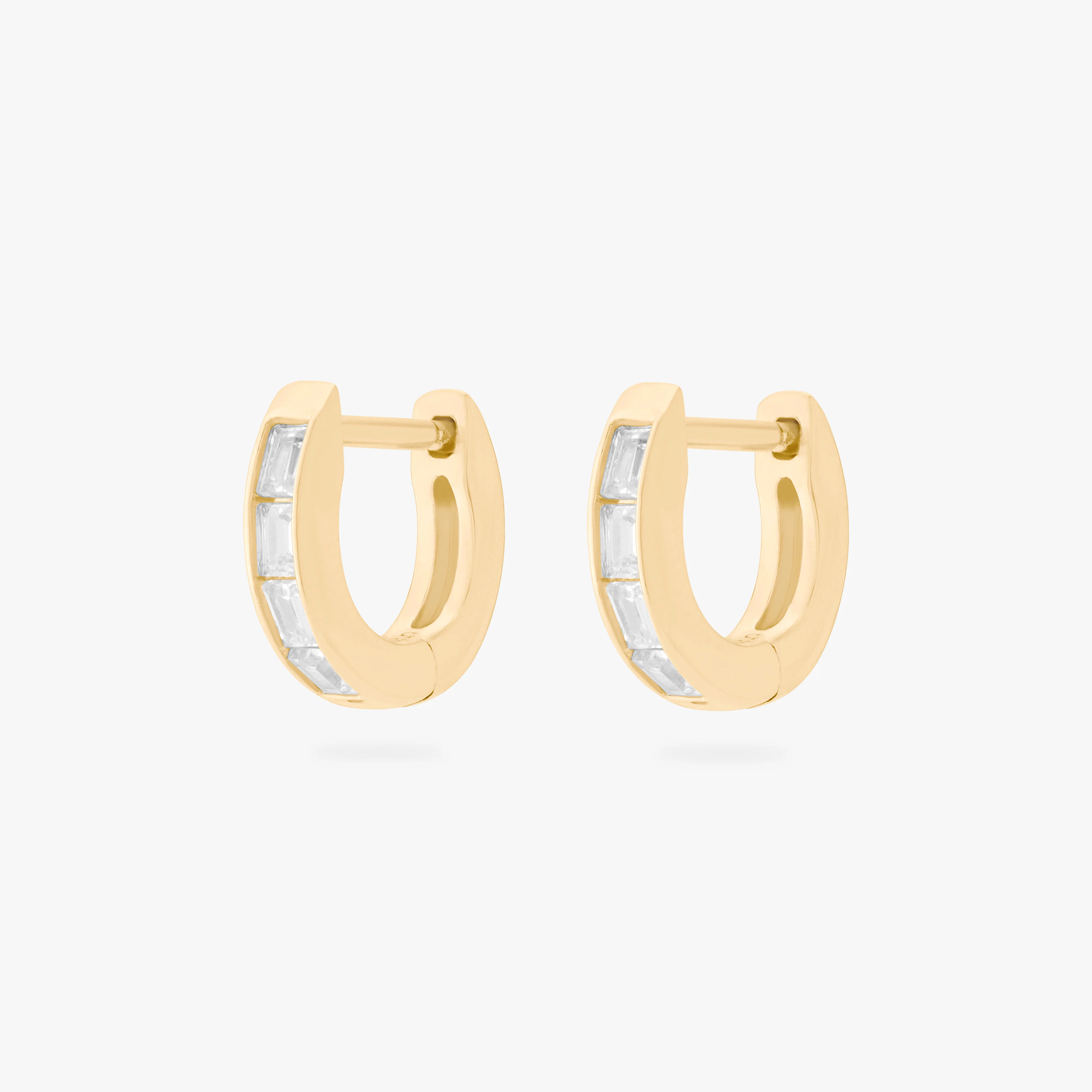 Micro Bezel Baguette Huggie