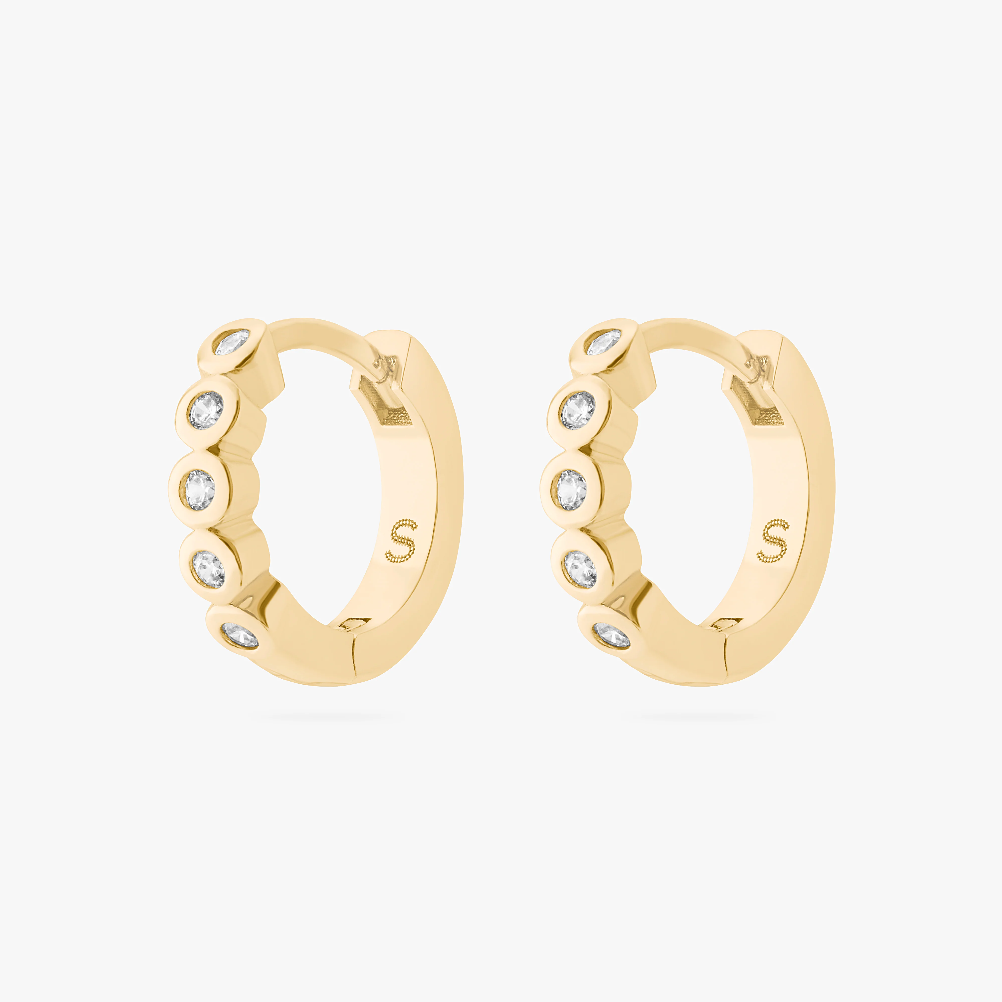 435-cz-bezel-huggie-5.webp CZ Bezel Huggie