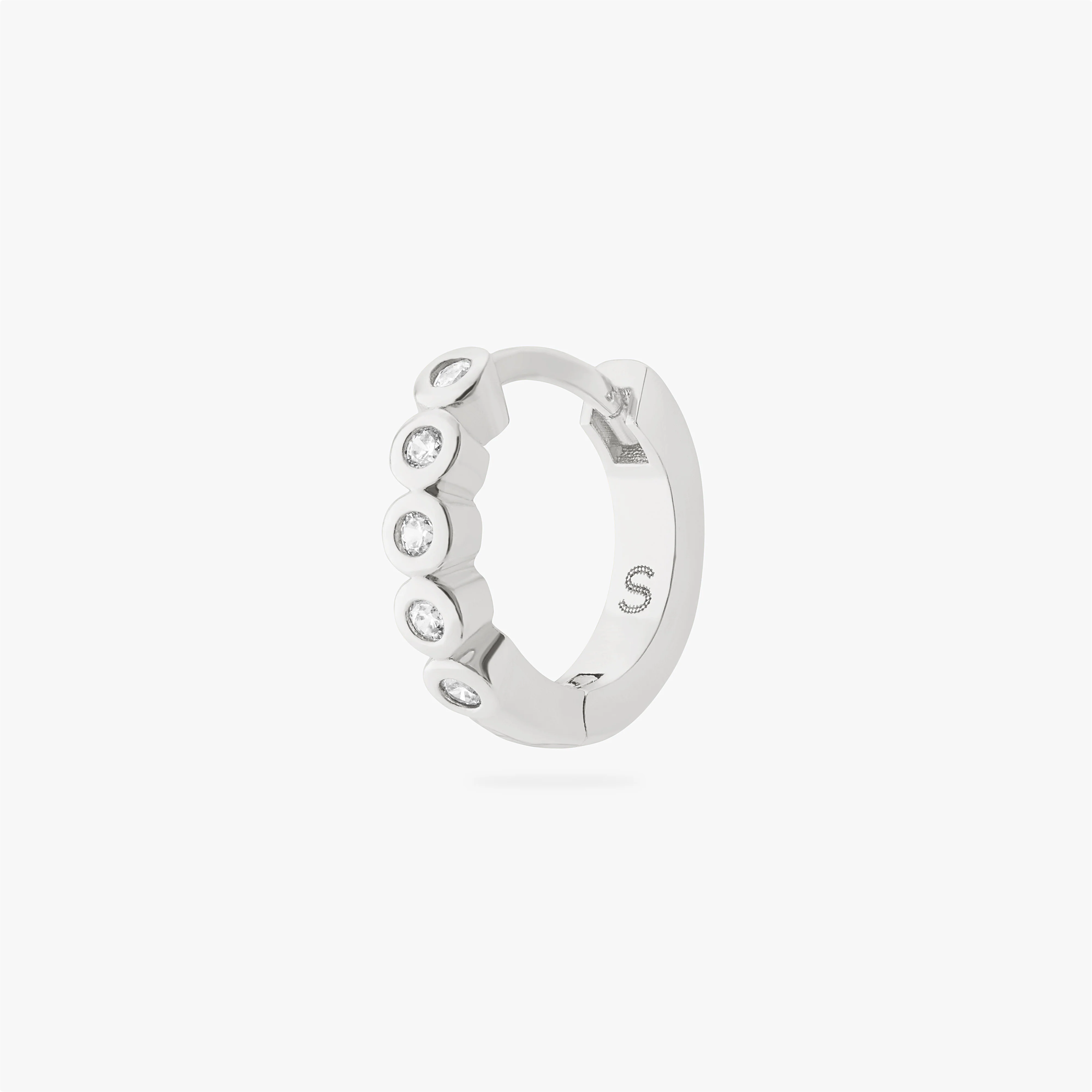 435-cz-bezel-huggie-6.webp CZ Bezel Huggie