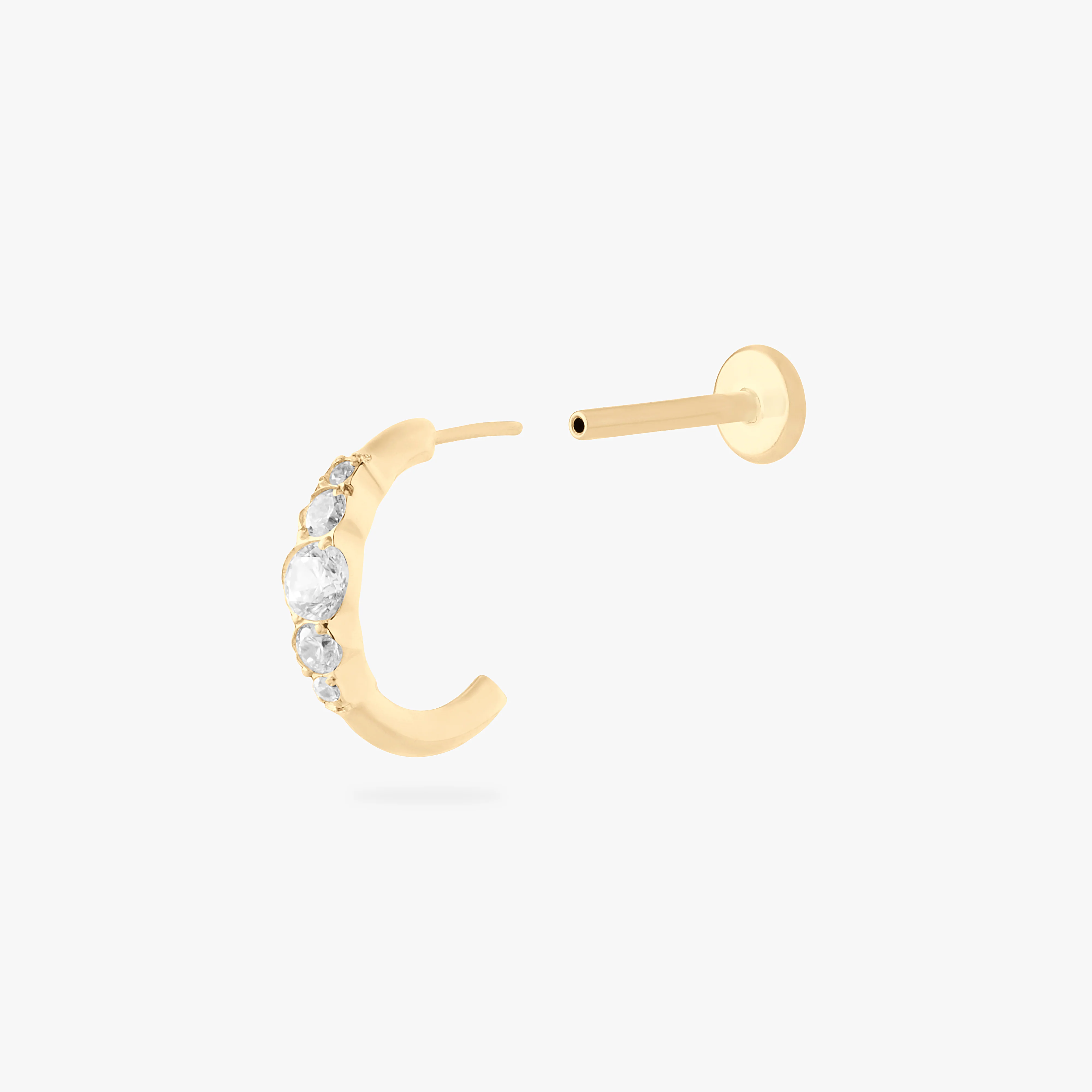 475-cz-accent-flatback-huggie-3.webp CZ Accent Flatback Huggie