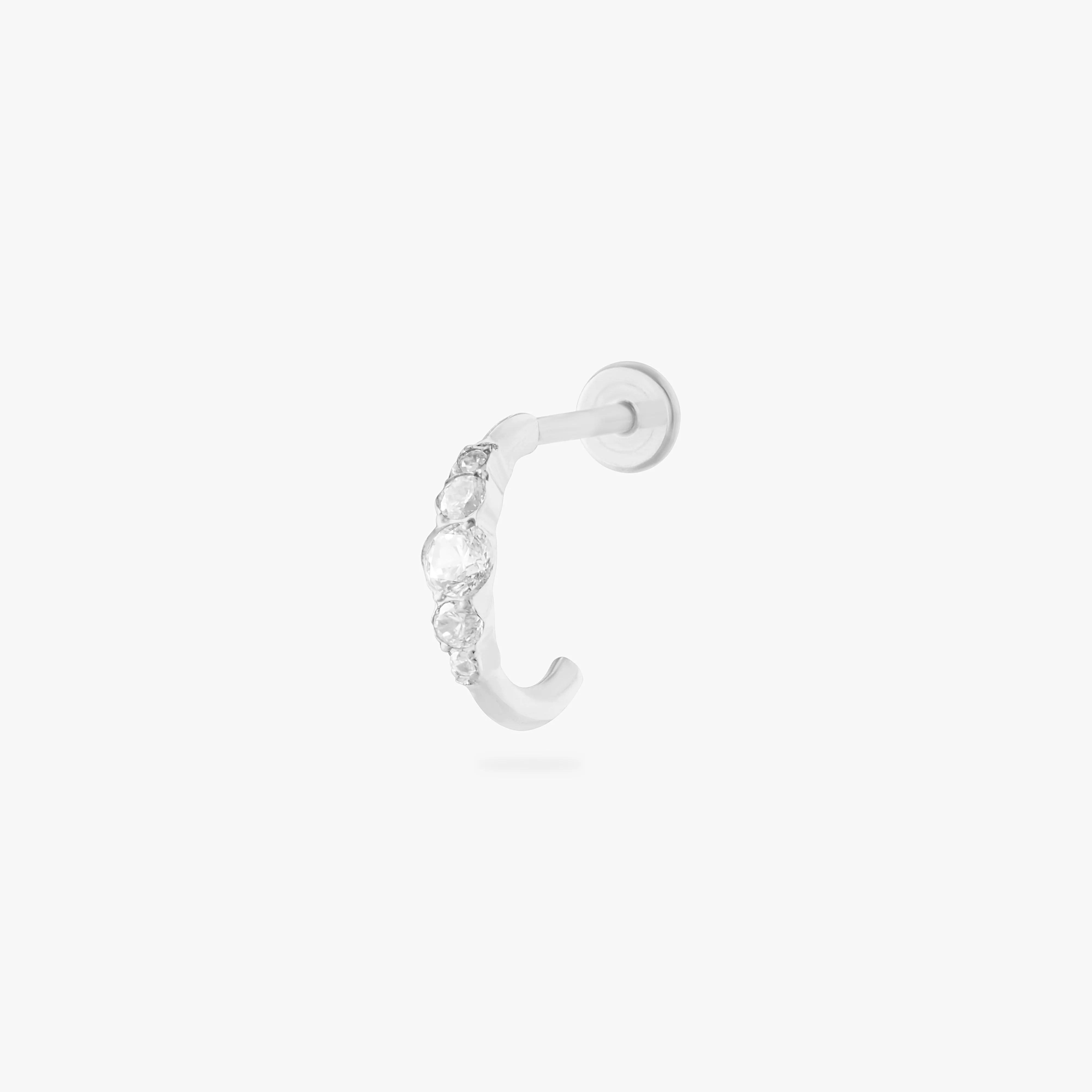 475-cz-accent-flatback-huggie-7.webp CZ Accent Flatback Huggie