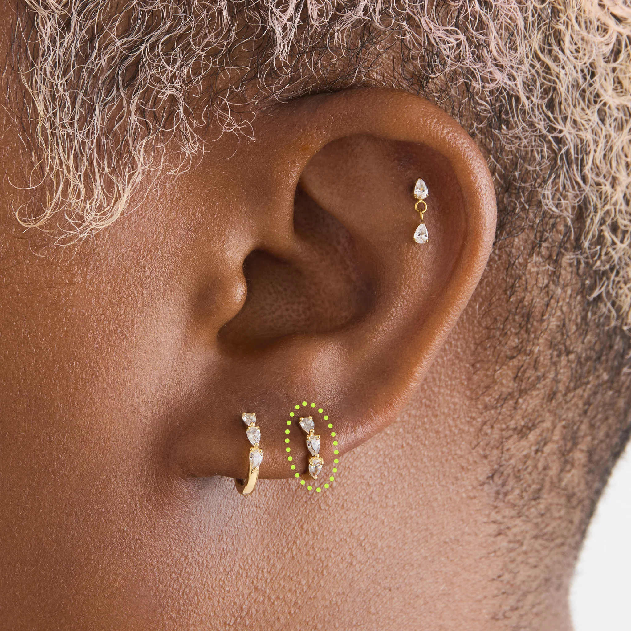 487-micro-pave-pear-huggie-2.webp Micro Pave Pear Huggie
