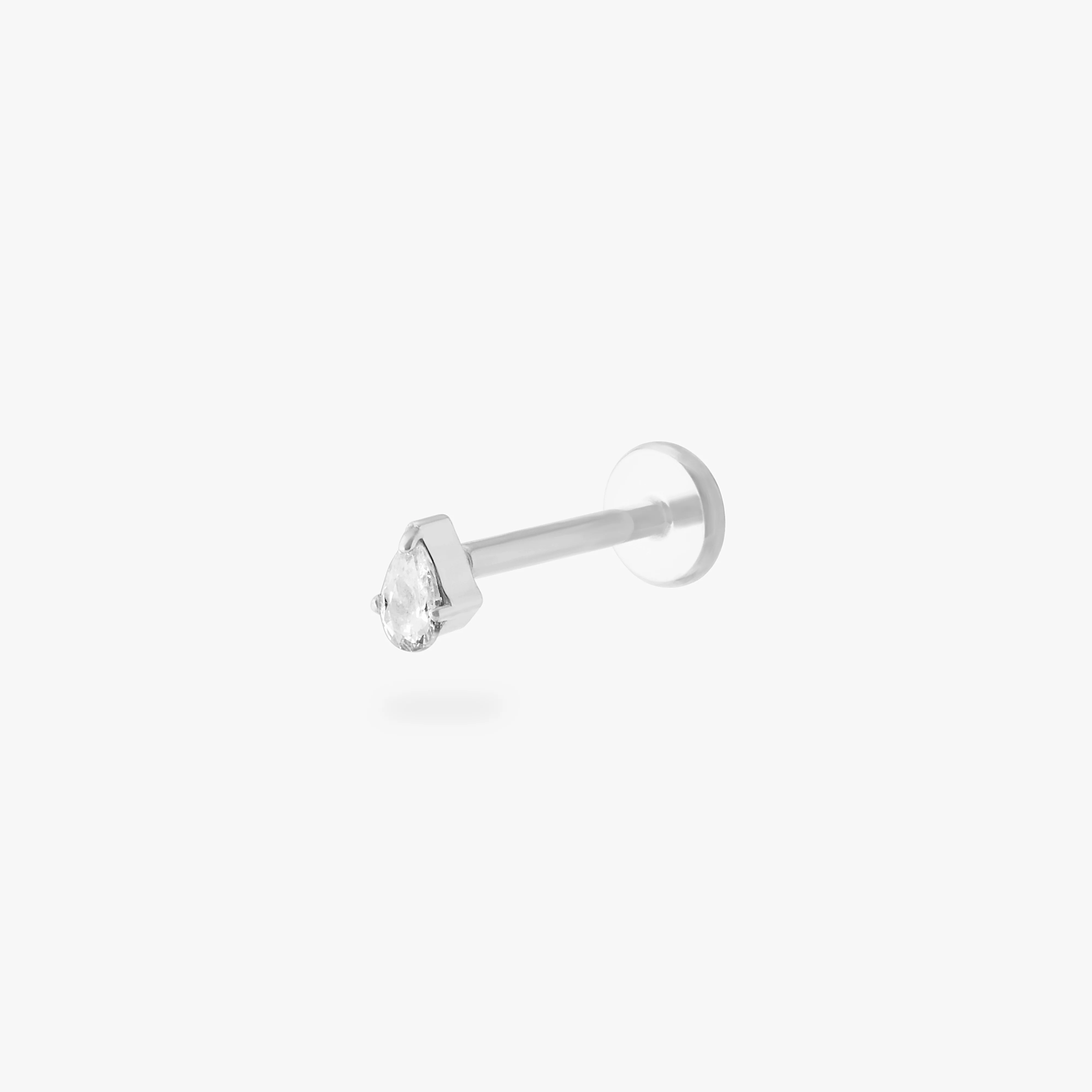 Pear CZ Flatback Stud