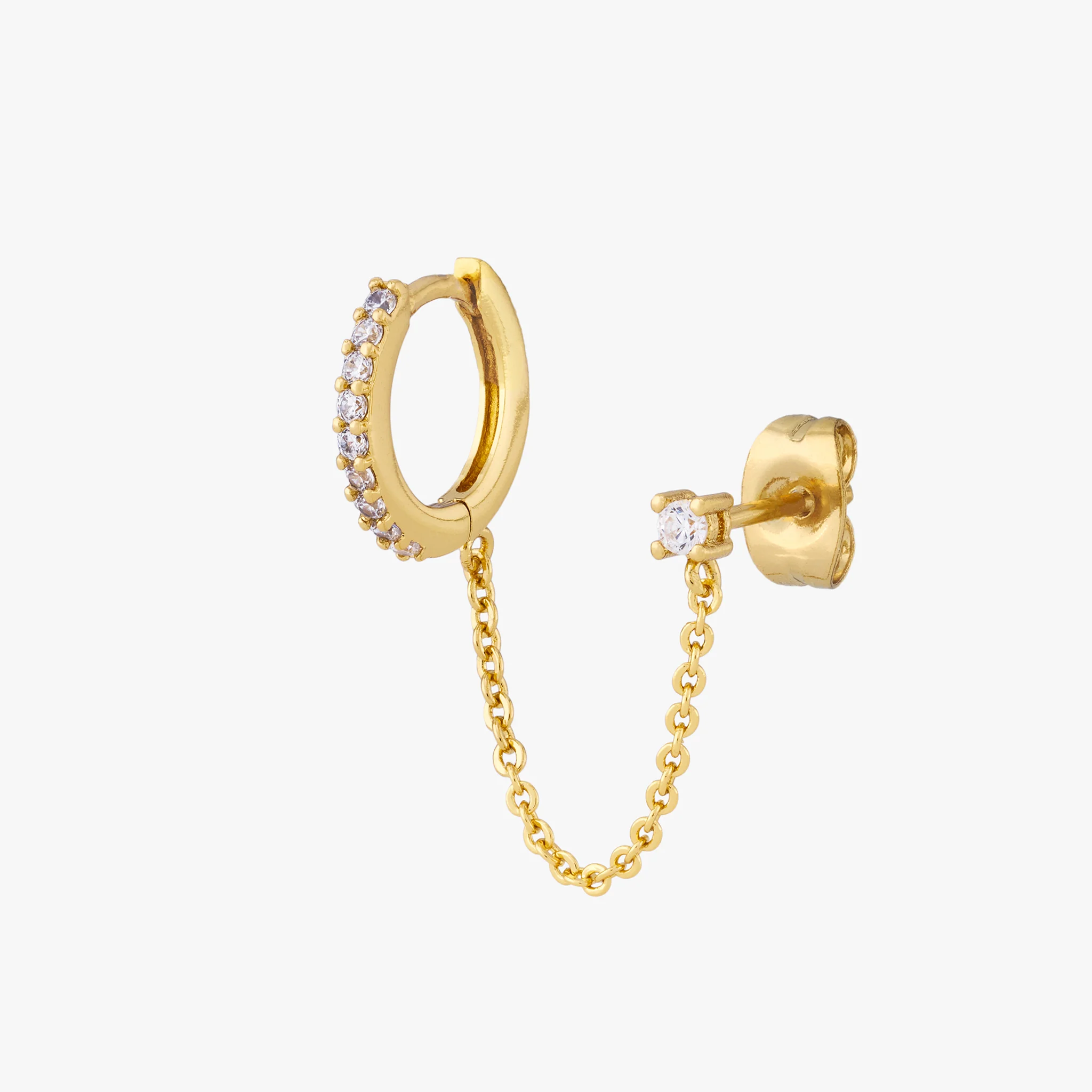606-chained-pave-huggie-x-cz-stud-1.webp Chained Pave Huggie x CZ Stud