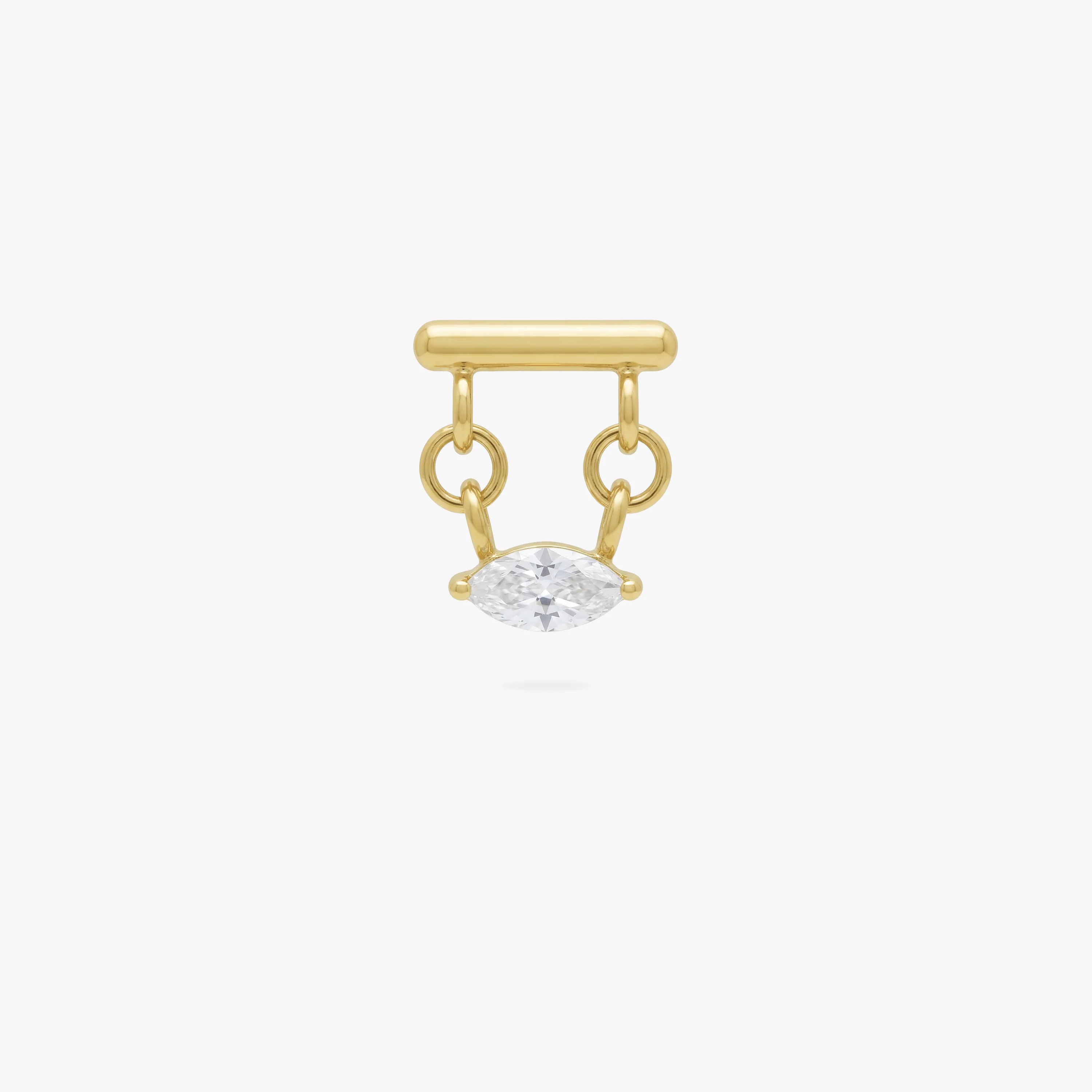 Golden Titanium Marquise Bar Flatback Stud