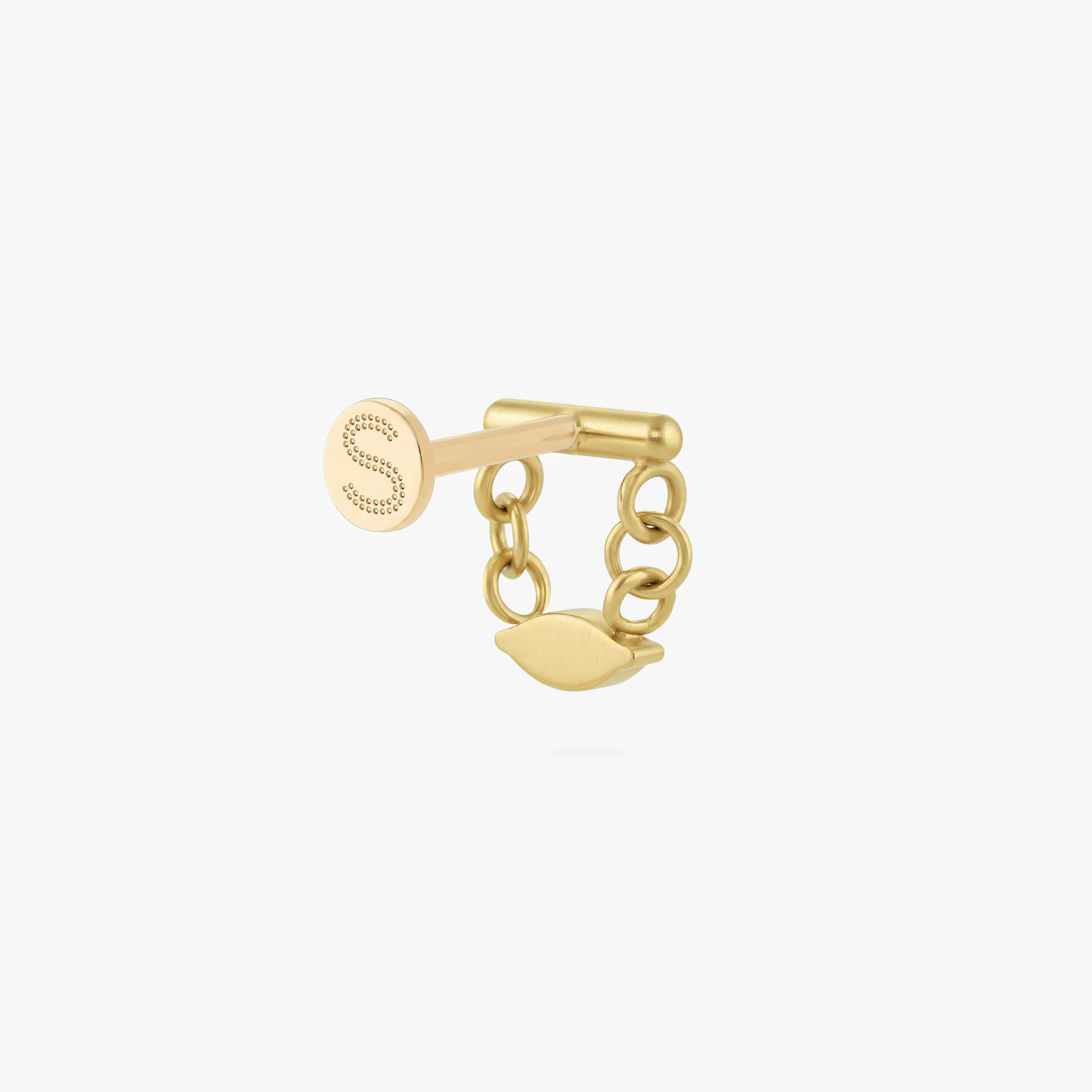 Golden Titanium Marquise Bar Flatback Stud