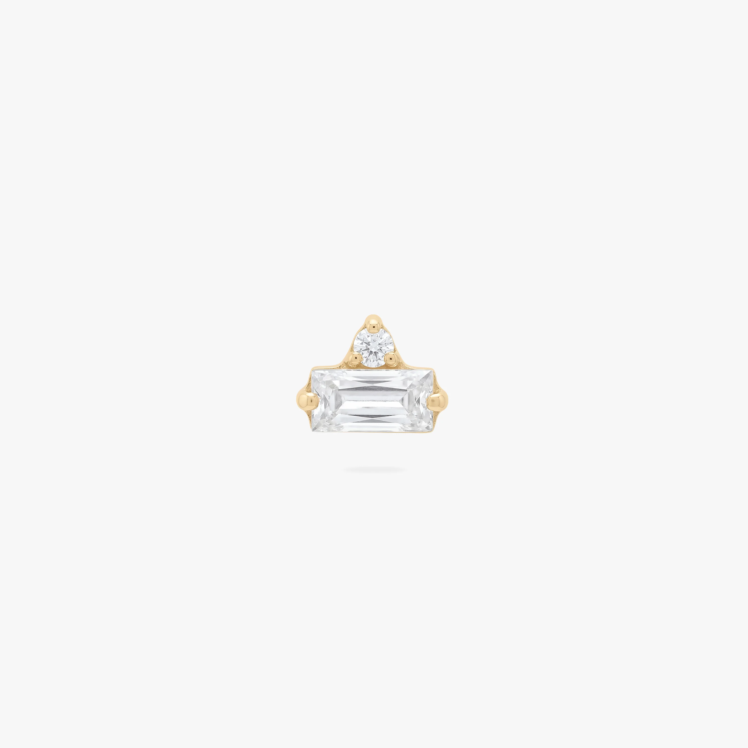 Micro Stacked Baguette Flatback Stud